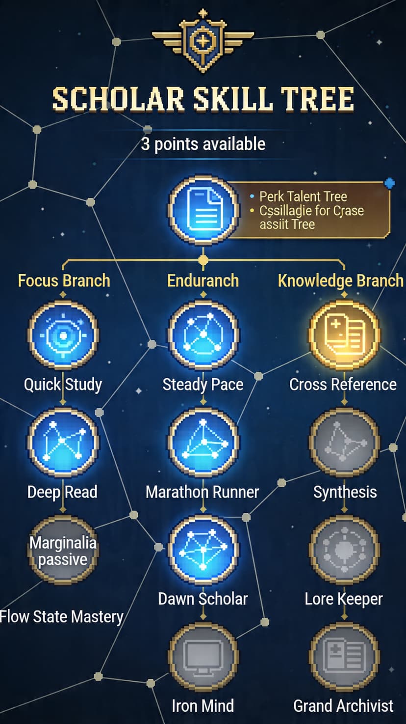 FlowQuest skill tree screen